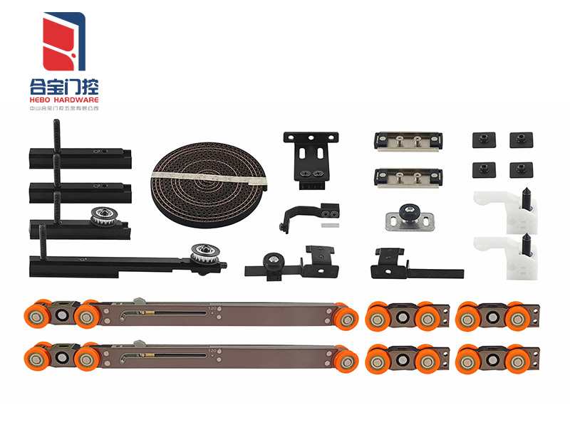 Sliding door roller kit and tracks for slim profile glass door