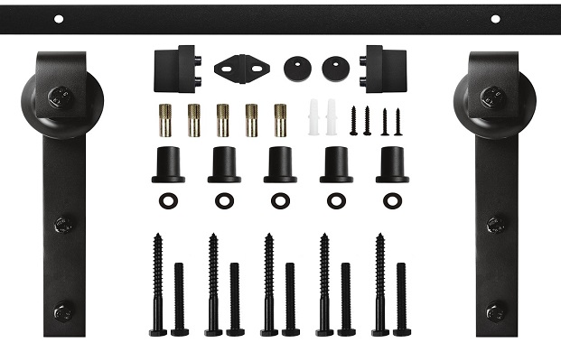 American type barn door hardware system