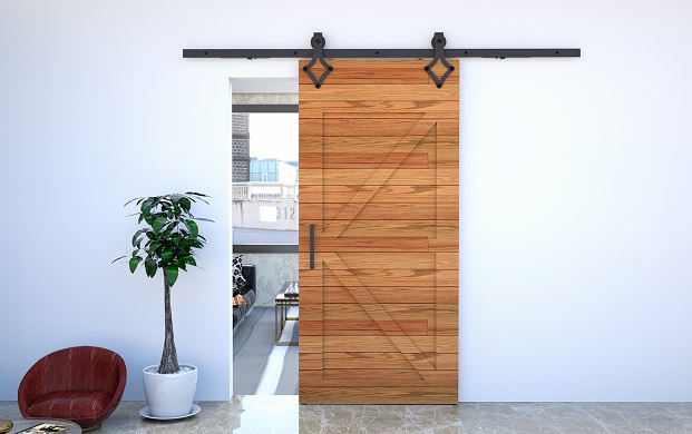 American type barn door hardware system