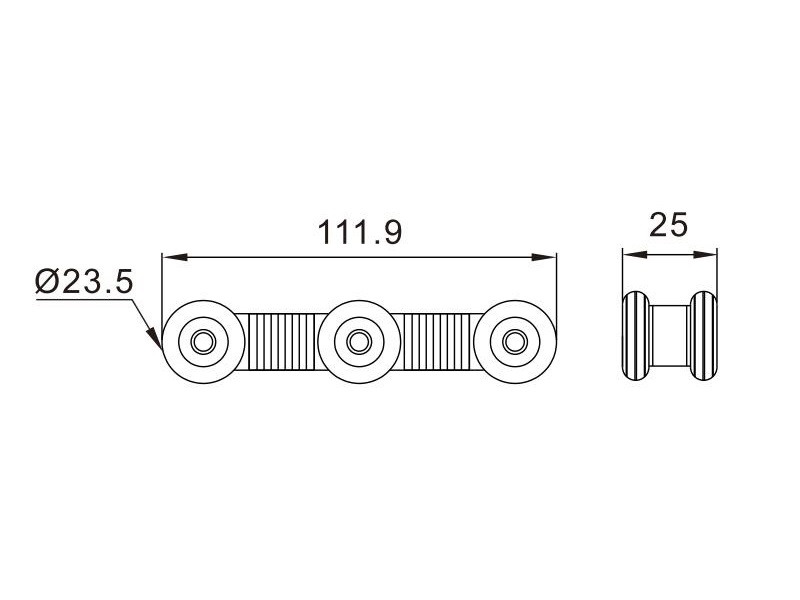 Aluminum alloy heavy-duty rollers hardware for wooden sliding door