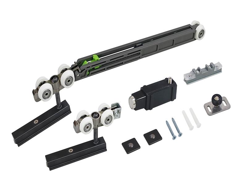 Pocket Sliding rollers kit for narrow glass