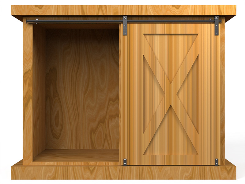 Mini Barn Door with Cabinet Finish