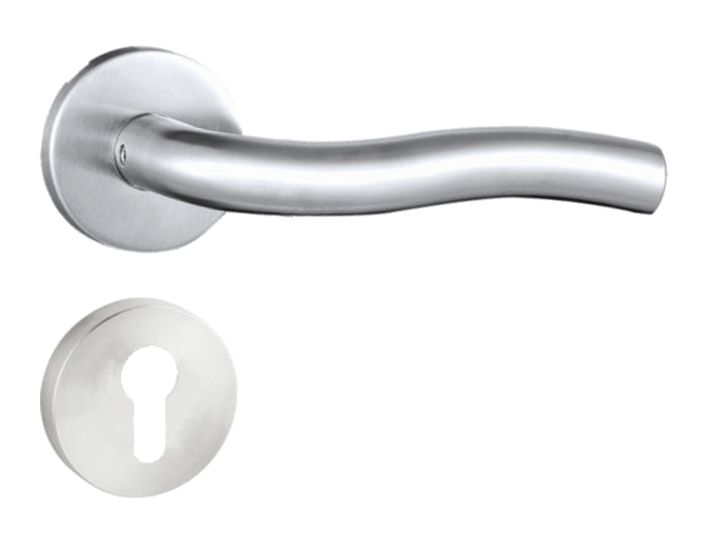Satin finish stainless steel door pulls