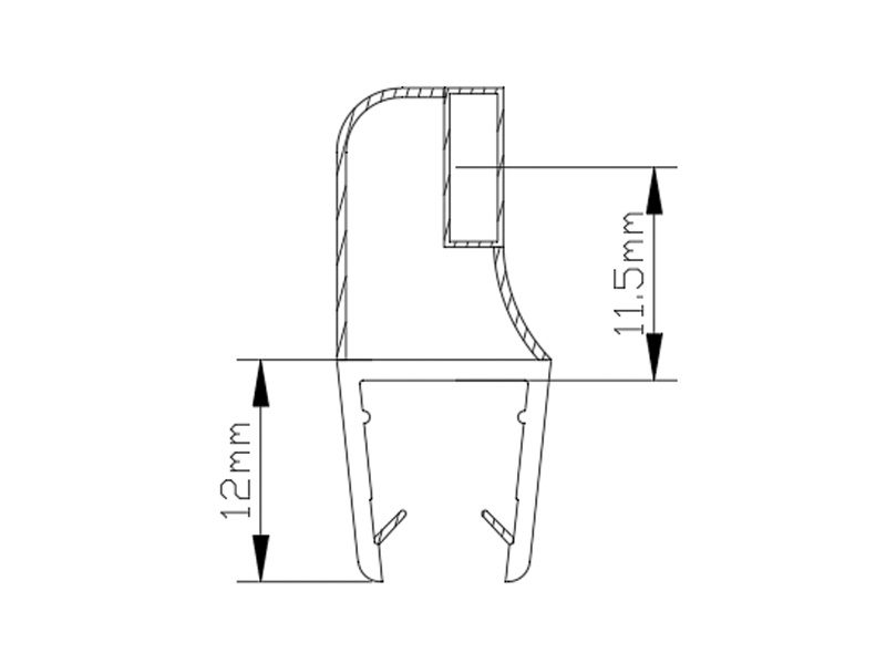 Magnetic Silicone Sealing Strip for Shower Enclosures