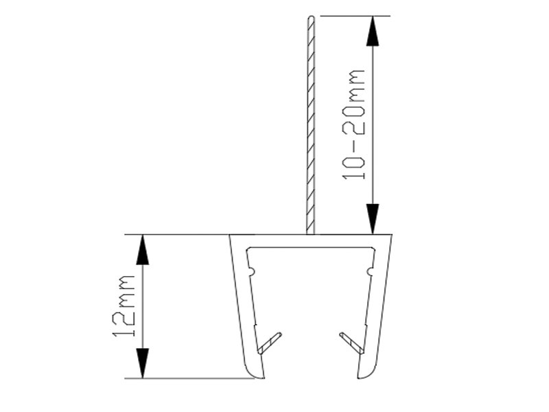 PVC Side Sealing Strip for Shower Enclosures