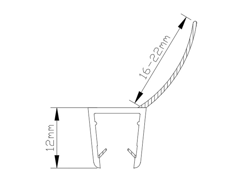 PVC Side Sealing Strip for Shower Enclosures
